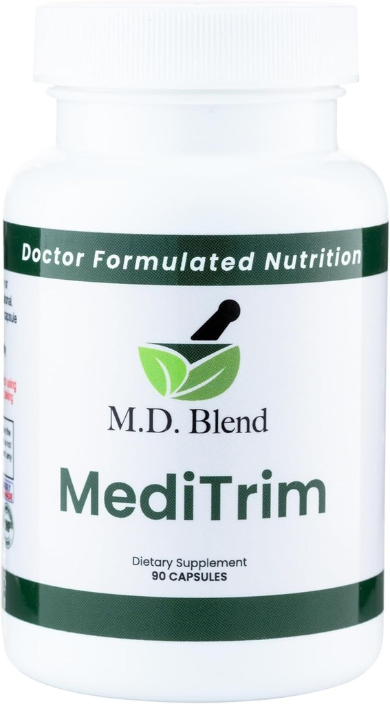 M.D. MediTrim - Ekspert Suplement Suplement Energia, Satiety, & Cele Physique - Gładki system równowagi - Zielona Fasola kawa, Zielona herbata, Jabłko Cydr Ocet, Hibiscus - 90 Kapsułki