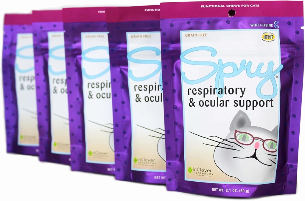 W Clover Spry, Kot Eye Care Supplement, L- Lysine Cat Supplement, Kot Immune Supplement Supplement, Kot Health Daily Treat, Prebiotic Cat Health Supplement, Kot Antioksydant oddechowy dla kotów