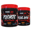 Szalony Labz Hellboy Bundle, Psychotyczny Hellboy przed treningiem i szalony Amino BCAA, Zwiększenie masy mięśniowej, Siła, Skupianie i czas odzyskiwania, Niebieski Malina