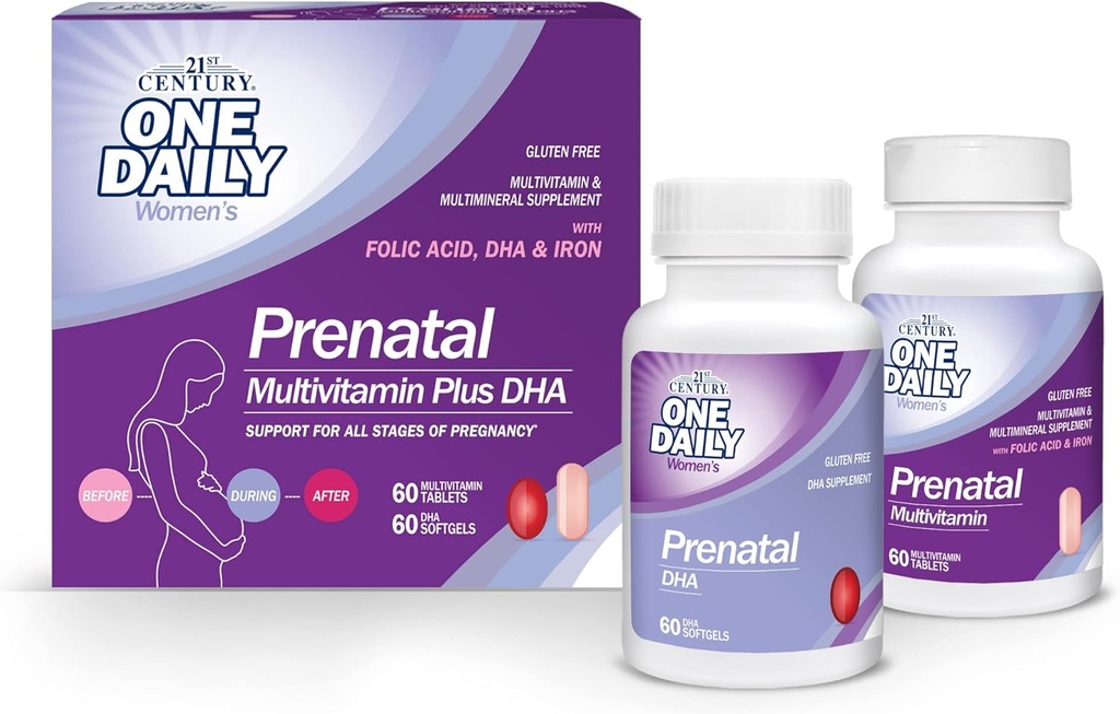 21 wieku Prenatal z DHA, Tablets i Softgels, 120 Hrabia