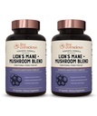 Live Conscious Lions Mane Mushroom Supples for Brain Support w / Lion 's Mane, Cordyceps, Reishi, and Turkey Tail Mushroom - Cognitive Memory Supplement for Brain (2- Pack)