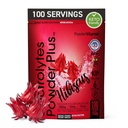 PowderWitamina Electrolytes Powder Plus (100 Servings) Hibiscus Electrolyte Powder Zero Calorie Keto, 0 Cukier, Nie Maltodekstryna, 1000mg potasu, 120mg wapnia, 120mg magnezu, Proszek nawadniający