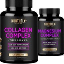 Magnezu Citrate & Oxide 500mg Complex Supplement and Multi Collagen Peptydes Powder Kapsułki - Wysoka absorpcja Maksymalna wytrzymałość - Zhydrolizowane Collagen Peptydes