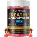 Nutravita NSF Certified Creatine Gummy - Gummies jednowodny dla mężczyzn i kobiet - 5g Monohydratu dla stworzenia na Serving - Cukier wolny, Wegan, Strawberry Flavor, 120 Count