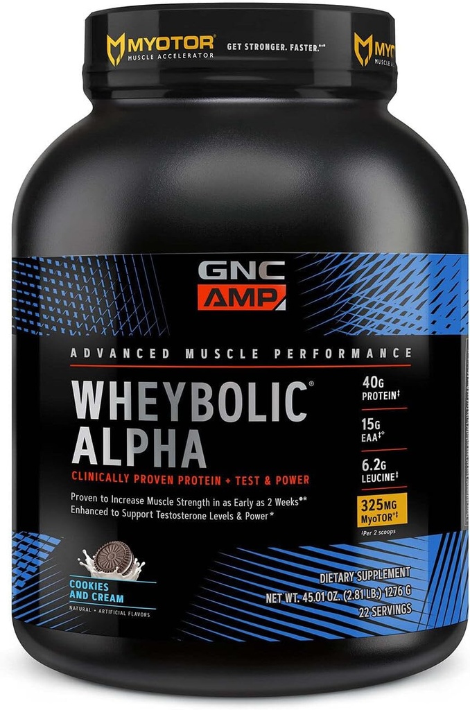 GNC AMP Wheybolic Alpha z MyoTOR- Ciasteczka i śmietanka (22 Servings)
