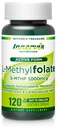 Bioaktywny folian (L- 5- MTHF 1000mcg, Folate 1700mcg) - Brain & Mood Support, Easy- to- Połknięcie, 120 Kapsułek Veg
