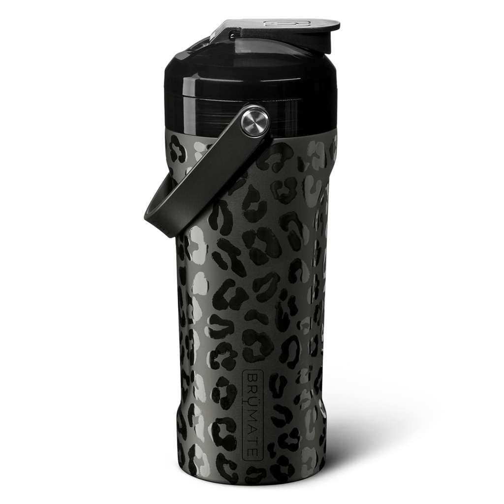 BrüMate MultiShaker Blender Butelka shaker 124; 100% Nieszczelna Izolacja Stal nierdzewna 124; Przed treningiem i Shaker Shaker Butelka do siłowni 124; 26oz (Onyx Leopard)