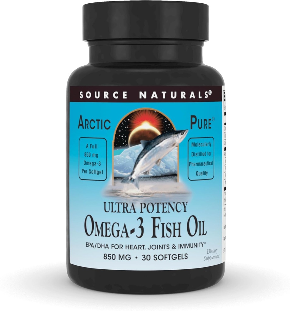 Źródło Naturals ArcticPure Ultra Pottency 850 mg Omega- Fish Oil - 30 Softgels