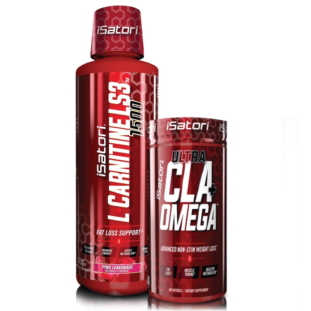 iSatori L- Carnitine LS3 Pink Lemoniada 1500mg (32 Służenie) & iSatori Ultra CLA (90 Softgels)