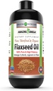 Amazing Omega Flaxseed Oil Supplement Agregates 124; Omega 3, Lignans & Fiber Agregates 124; 16 Oz Agregat 124; Non- GMO Agregat 124; Gluten Free Agregates 124; Made in USA