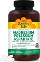 Country Life Magnez and Potasu Supplement for Heart Health, Cardioviral Support, Immune System and Bone Health, Gluten- Free