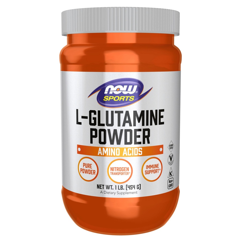 Teraz żywność Sport Nutrition, L- glutamina Czysty proszek, Transporter azotu *, Kwas amino, 1- Funt
