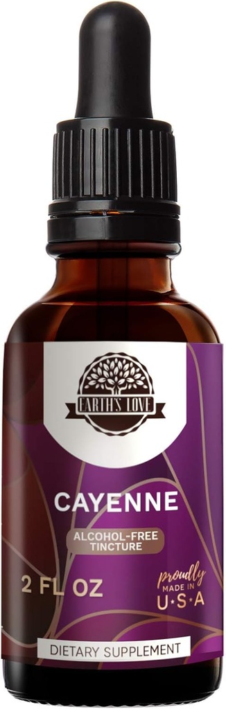 Ziemska miłość - ekstrakt ziołowy wolny od Cayenne, ekstrakt ziołowy Tincture, Cayenne (Capsicum annuum) Suszony pieprz (2 Fl Oz)