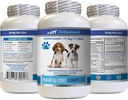 Dog Skin and Coat Supplements - Dogs Hair and Coat Complex - Advanced Skin Relief - Dobre dla paznokci - Dog Witamina e - 1 Butelka (60 tabletek)