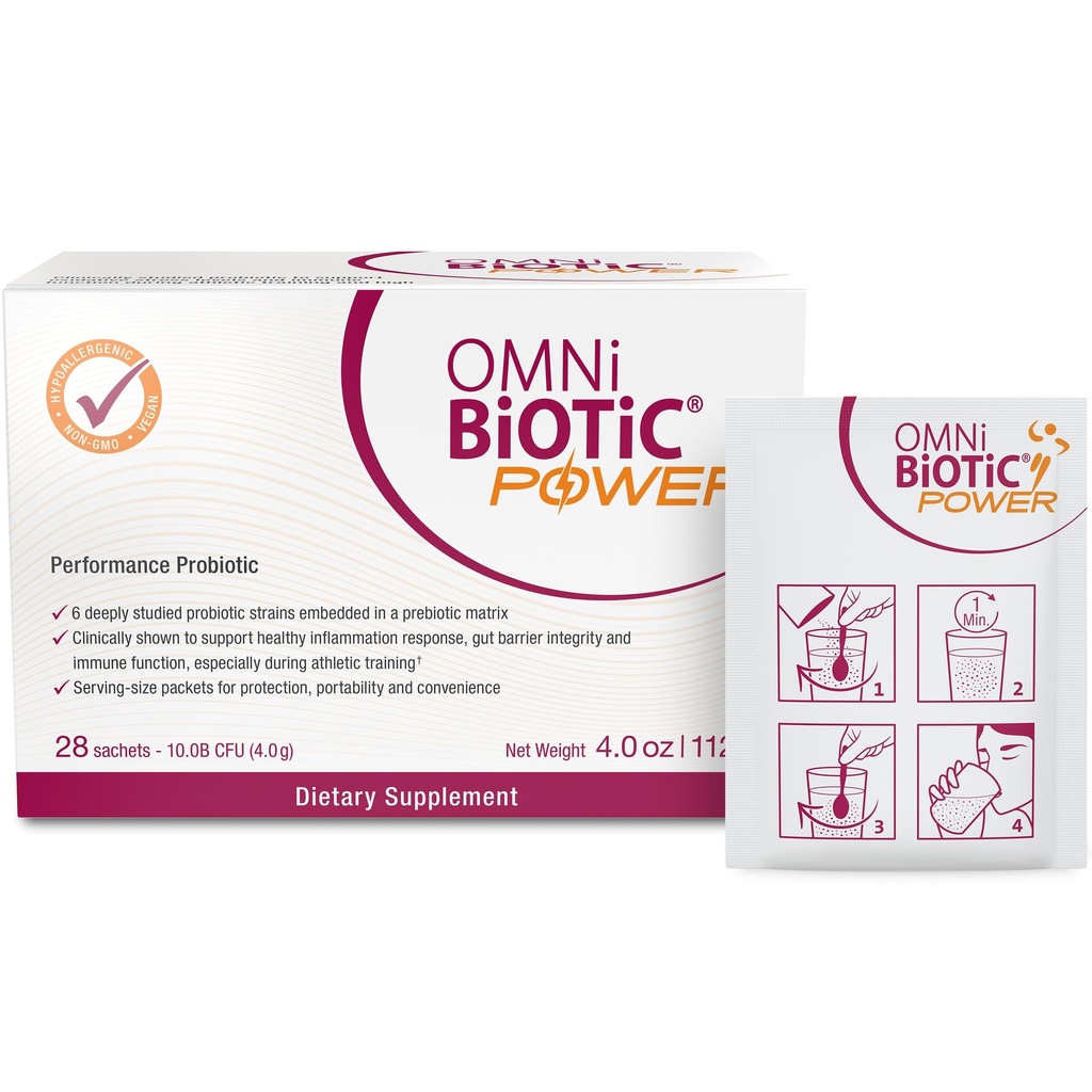 Power High Performance Daily Probiotic Supplement - Probiotyczny proszek z magnezem Citrate for an Active Lifestyle - Pomaga Gut Health, Odzyskiwanie mięśni i Energia - Wegan, Non-GMO (30 Służenie)