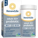 Renew Life Probiotic Adult 50 Plus Probiotyczne kapsułki, Codzienne Suplement Wspiera Urynary, Digestive i Immune Health, L. Rhamnosus GG, Dairy, Soy i gluten- free, 30 Miliard CFU, 30 Hrabia
