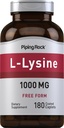 Pipping Rock L- Lysine 1000mg XI124; 180 Cappets XI124; Forma wolna XI124; Wegetarianin, Non-GMO, Gluten Free