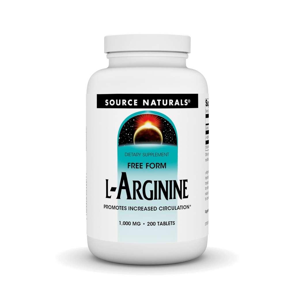Źródło Naturals L- Arginine Free Form * - 1000 mg, 200 tabletek