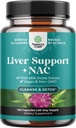 Support Liver Supplement NAC Supplement with Milk Thistle for Liver Cleanse Detox & Repair - N Acetylo Cysteina Suplement do wątroby Cleanse with Antioksydants, Turmeric, Choline, Dandelion & L- Glutathione - 120 Caps