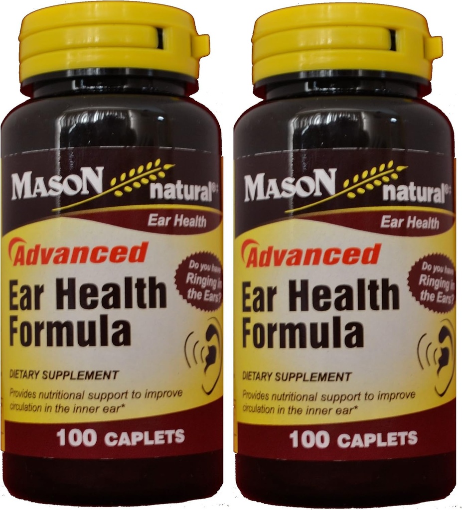 Mason Natural Advance Formuła zdrowia ucha Bioflavonoids Plus 100 Kapsułki na butelkę Opakowanie 2 Razem 200 Kapulety