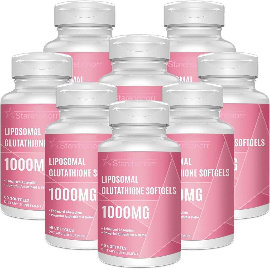 Liposomal Glutathione Softgels 1500MG, Zmniejszony suplement glutationu z witaminą C, Lepsza absorpcja, Nie-GMO Potężny przeciwutleniacz dla zdrowego starzenia, Detox, Immune Health, 480 Softgels