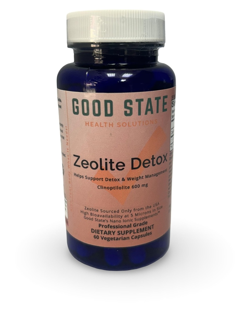 Good State Zeolite Detox - Clinoptilolite 600 mg na kapsułki wegetariańskie - 60 kapsułek - USA Supply