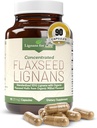 Lignans For Life Flaxseed and SDG - Omega 3 Acids Fatty, Fiber Antioksydants - Pomaga poprawić połysk Coat, Digestive and Heart Health, 25mg, 90 Kapsułki, 1 opakowanie