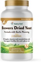 NaturVet Brewer 's Dried Yeast Pet Supplement with Garlic Flavoring - Zawiera B-Complex Vitamin, Omega-3, 6, & 9 Kwasy tłuszczowe - Pomaga wsparcia Glossy Coat, Zdrowa skóra dla psów, Koty 500 Ct.