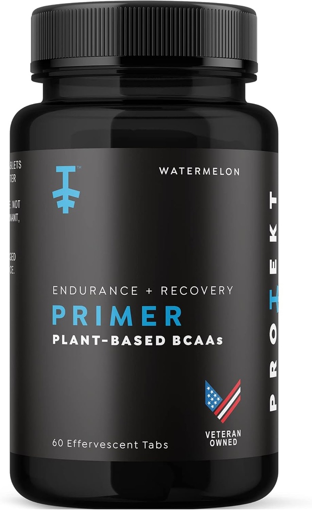 Podkład Protekt - dodatek BCAA oparty na plancie z witaminą C - 60 tabletek musujących - Wegan BCAA - Awatermelon Flavor - Maksymalna absorpcja dla optymalnej wydajności i szybszego odzysku