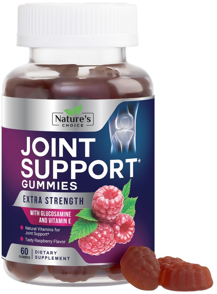 Joint Support Gummies Dodatkowa siła Glukozaminy Suplement z witaminą E - Naturalna chrząstka & Joint Health & Elastyczność Wsparcie, Najlepsze wsparcie Glukozaminy Chew dla mężczyzn i kobiet - 60 Gummies