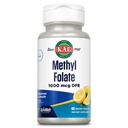 KAL Metyl Folate 1000 μg, 5- MTHF Forma aktywna, Folic Acid Supplement, Heart Health, Prenatal, Mood and Brain Support, Wegetarianin, Natural Lemon ActivMelt, 60- Day Guarantee, 60 Serv, 60 Micro Tablets