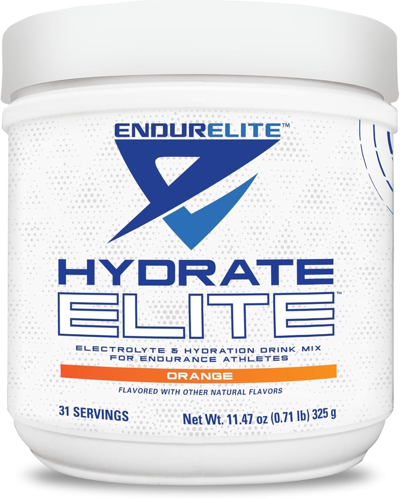 EndurElite Hydrate Elite - Proszek elektrolitowy - Instant Hydration & Electrolytes for Endurance Sports - Hydration Powder Mix - Pomarańcza - 31 Służenia