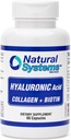 Hyaluronic Acid Plus Collagen and Biotin 60 Capsules by Natural Systems - Acido Hialuronico Capsules for Enhanced Absorption - Hydraulic Hyaluronic Acid Supplement for Skin - Strong Skin, Hair, Nails