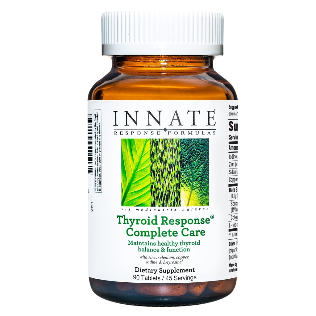 INNATE Response Approprias Thyroid Response Complete Care - Made With Ashwagandha - Zachowanie optymalnej równowagi i funkcji tarczycy - wegetarianin, Gluten- Free, Non-GMO - 90 tabletek (45 Servings)
