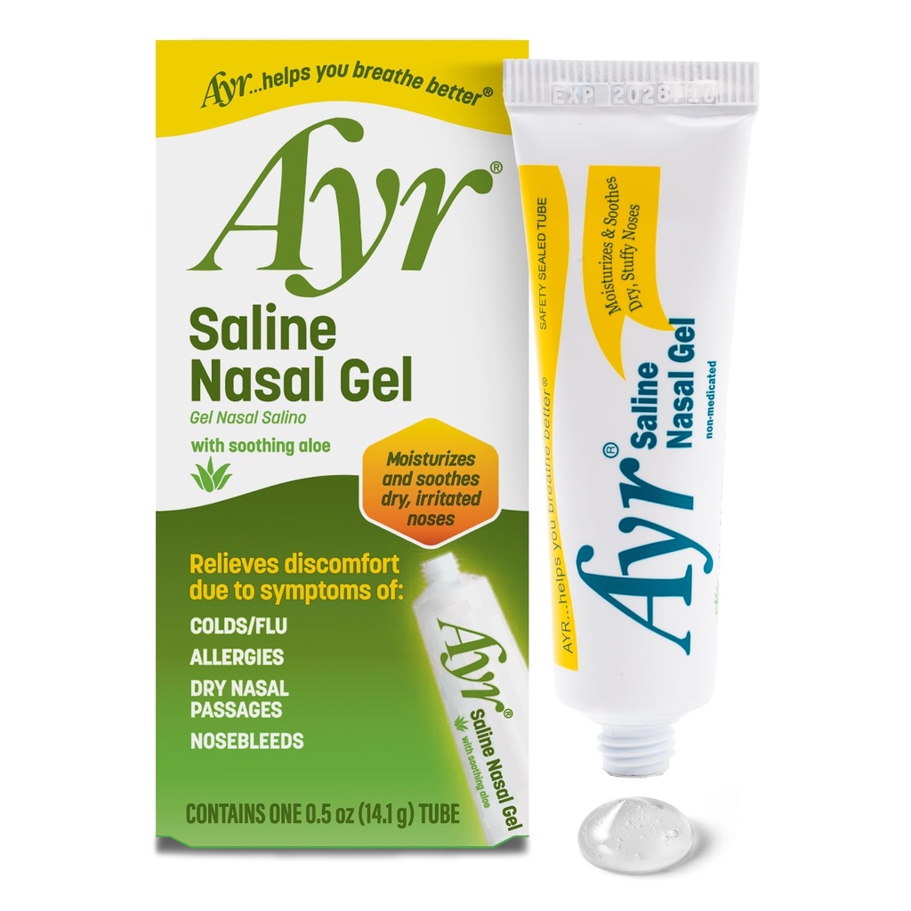 Ayr Saline Nasal żel, Soothing Aloe, 0,5 Ounce Tube (Opakowanie po 1)
