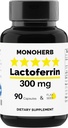 MONOHERB Laktoferryna 300 mg na kapsułkę - 90 Kapsułki wegetariańskie - Made in USA