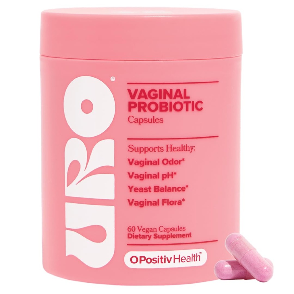 O Positiv URO Vaginal Probiotics for Women pH Balance with Prebiotics & Lactobacillus – Vaginal Health Supplement – Promote Healthy Vaginal Odor & Flora, 60 Count (Pack of 1), 1 Month Supply