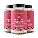 Glow Prenatal Witaminy dla kobiet 3- Pack Bundle - 20- in-1 Żywność witalna dla zdrowej ciąży i rozwoju płodu - Kwas foliowy & Wegan DHA Dla wzrostu dziecka & A Komfortowa ciąża - 180 Kapsułki