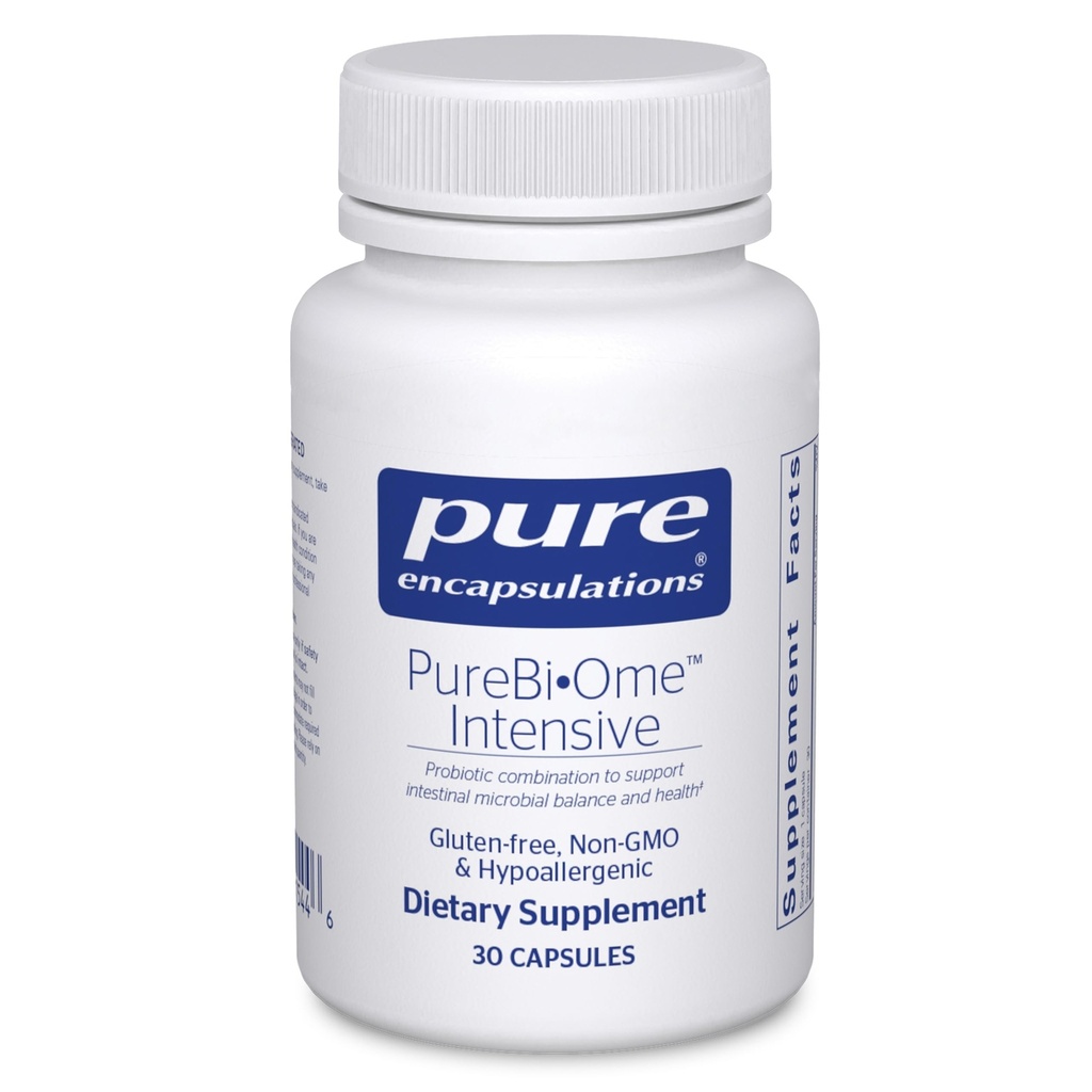 Pure Encapsulations PureBi • Ome Intensive Intensive 124; Hipoalergiczne wieloszczepowe Probiotyczne Mieszanka do wsparcia zdrowej mikroflory jelitowej Równowaga 124; 30 Kapsułki