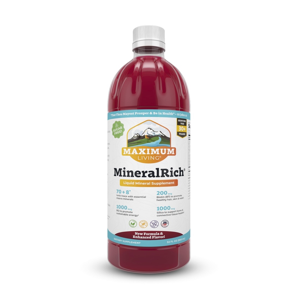 Maximum Living Mineralich - Suplement mineralny - Bezcukrowy Mieszanka Ciekła Witamin i Minerałów śladowych - 32 oz