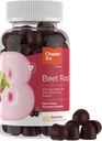 Zahler Beet Gummies korzenny z ekstraktem owoców wiśniowych - 500mg Gummies buraczany dla dorosłych - Ciemny aromat wiśniowy - Wspiera przepływ krwi i tlenku azotu - Wegetariański Kosher Non GMO Gummies buraczany - 60 Hrabia
