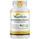 Witalność wegańska Multivitamin & Minerals dla kobiet i mężczyzn o wysokiej mocy Witamina B12, D3 & K2. 180 Vegan Multivitamin Tablets - 6 Miesiące dostaw. Witaminy dla weganów i wegetarian