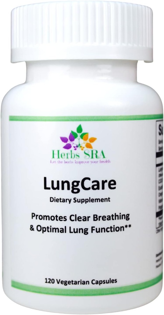 Herbs SRA Lung Cleanse & Detox Formuła. Wspiera Płuca i zdrowie oddechowe, Pomaga wyraźnie zatłoczenie naturalnie. kapsułki wegetariańskie