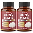 Zolotus 2 Packs 90 Capsules Lions Mane Mushroom Supplement, 6 Month Supply with Cordeyceps, Reishi, Ashwagandha, Focus, Memory and Brain Support Supplement, Immune Support, Energy Pills