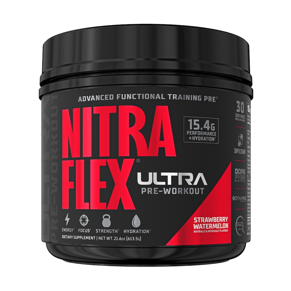 GAT SPORT Nitraflex Ultra Pre- Workout Supplement (30 Służenia, Truskawki Arbuz)