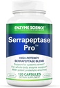 Enzym Science Serrapeptaza Pro, 120 Kapsułki - Suplement seroterapeutyczny do zatok, wsparcia immunologicznego i sercowo- naczyniowego