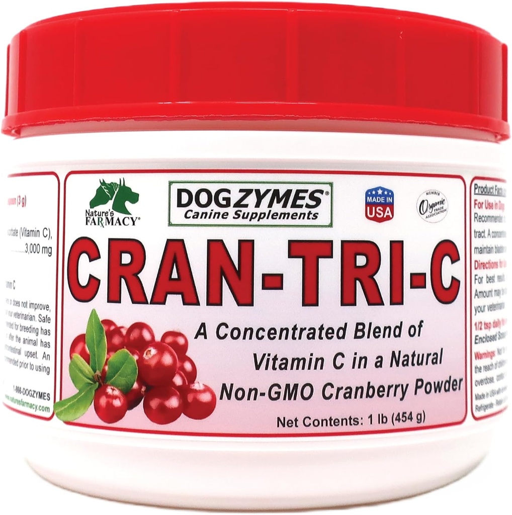 Dogzymes Cran Tri C Urynary Tract Support, Mieszanka witaminy C, 1418mg na łyżeczkę (1 funt)