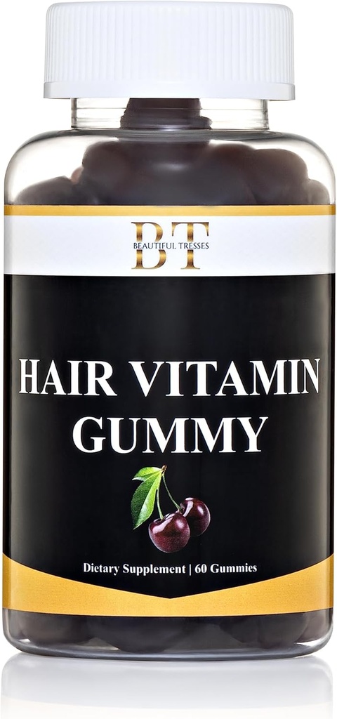 Włosy Witamina Gummy Zdrowsze Włosy, Skóra i paznokcie, Wegańskie i roślinne Gumiaki na bazie, CHEWABLE BIOTIN, 60 Gumiaki