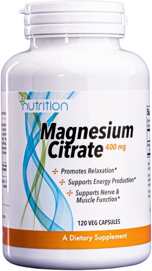 Suplement diety Kapsułki, Cytrynian magnezu, Zdrowie odżywcze, 120 Liczby, 400 mg