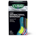 CURAD Performance Series Antybakteryjne IRONMAN Bandaże, Extreme Hold Adhesive Technology, Standard Size Elastyczne bandaże tkaniny do cięcia, Scrapes, & Burns, Różne kolory, 1 x 3,25 cali, 20 Liczba